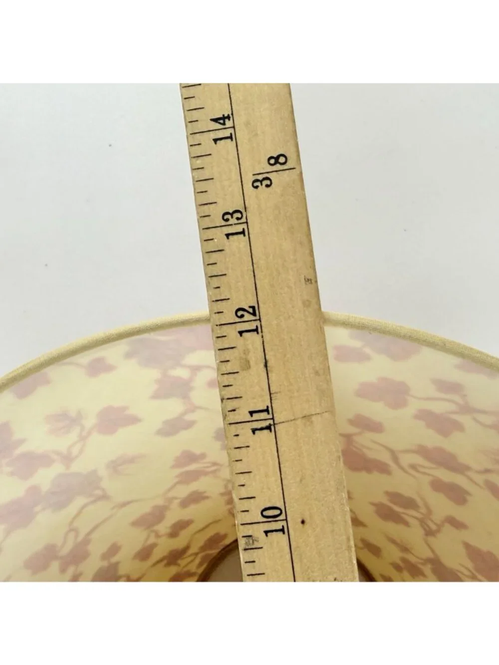 Vintage Floral Lamp Shade Beige & Red Fabric Bell Shape Stylish